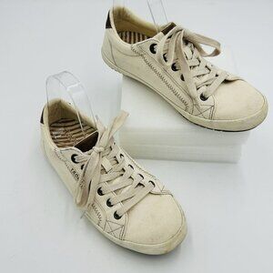 TAOS Star Burst STB-13834 Ivory Canvas Lace-Up Comfort Sneakers Women’s Size 9